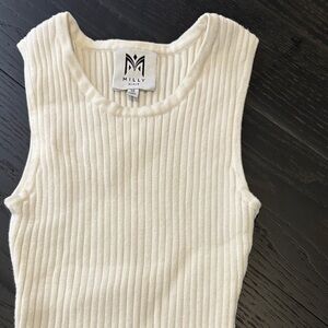 Milly Minis Ivory Ribbed Tank Top Dress, Size 10, Excellent Condition